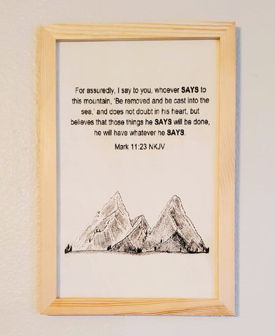 Mark 11:23 Wood Engraved