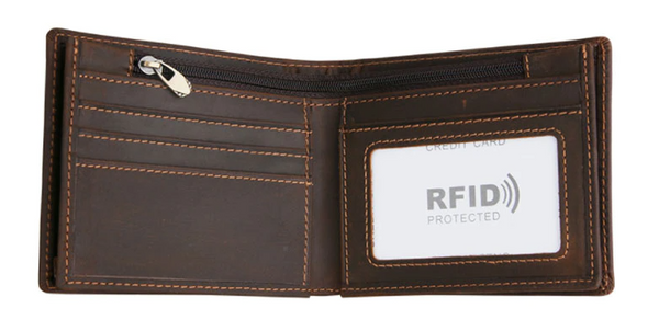 Slim RFID-blocking bifold wallet (Genuine leather)