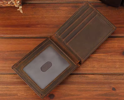 Slim RFID-blocking bifold wallet (Genuine leather)